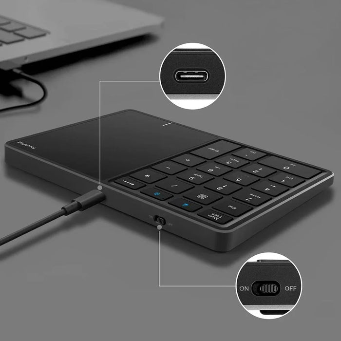 BT-14 Bluetooth-compatible / 2.4G Wireless Mini Numeric Keyboard Computer Laptop Keypad with Touchpad - 4