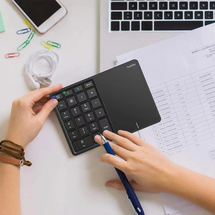 BT-14 Bluetooth-compatible / 2.4G Wireless Mini Numeric Keyboard Computer Laptop Keypad with Touchpad - 6
