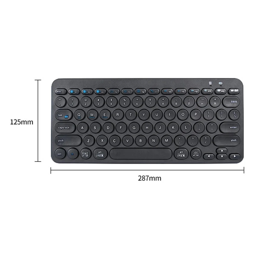 K380 Bluetooth-compatible 5.0 Wireless 78 Keys Keyboard Low Noise Computer Laptop Round Keycaps Keyboard - Black - 7