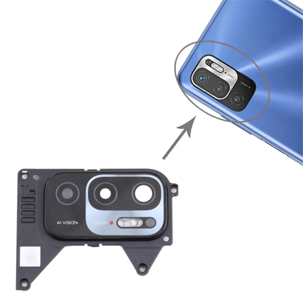 For Xiaomi Redmi Note 10 5G/Redmi Note 10T 5G M2103K19G OEM Back Camera Lens Holder Cover with Glass Part (without Logo) - 3