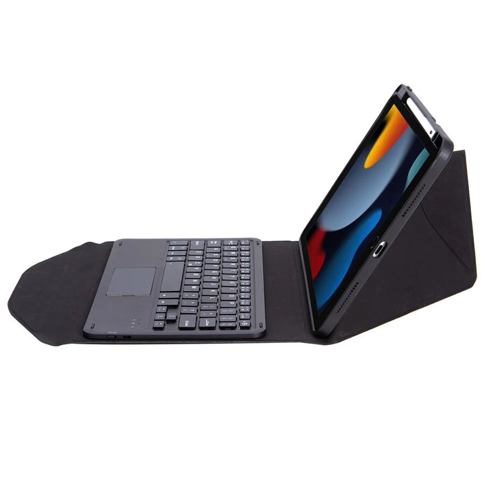 Z102B-A For iPad 10.2 (2021)/(2019)/(2020) Wireless BT Keyboard Case with TouchPad Scratch-Proof Cover Tablet Case - Black - 5