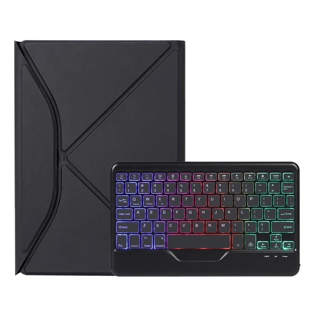 Z11BS For iPad Pro 11 (2018) / (2020) / (2021) 3-Color Backlit Bluetooth-compatible Keyboard Case Anti-Drop Protective Cover Pencil Slot Design Tablet Case - Black - 6
