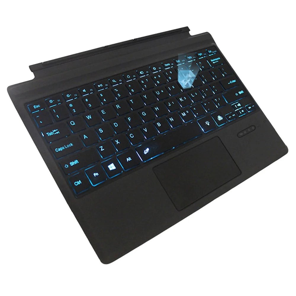 1089D for Microsoft Surface Pro 3 / 4 / 5 / 6 / 7 Colorful Backlight Laptop Magnetic Adsorption Bluetooth-compatible Wireless Keyboard with Touchpad - 1
