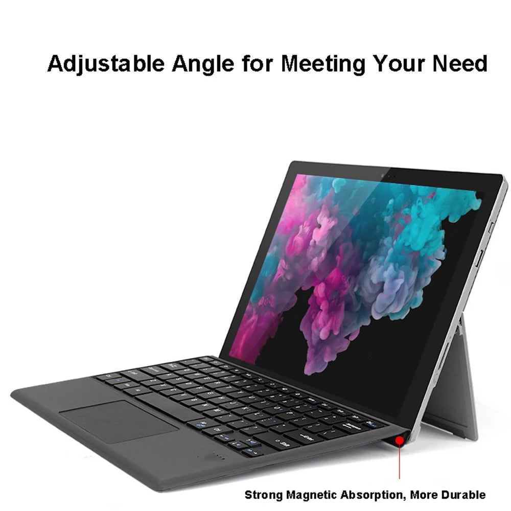 1089D for Microsoft Surface Pro 3 / 4 / 5 / 6 / 7 Colorful Backlight Laptop Magnetic Adsorption Bluetooth-compatible Wireless Keyboard with Touchpad - 3