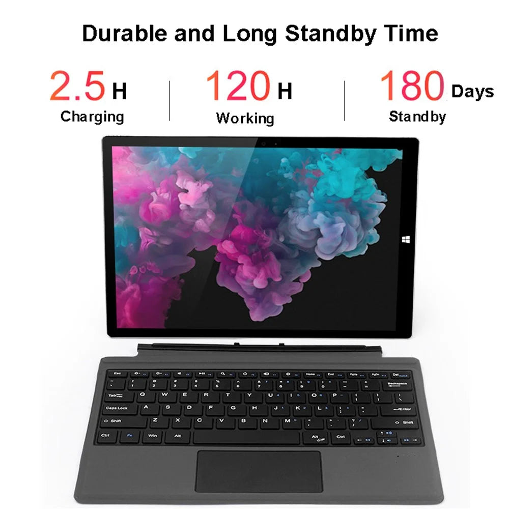 1089D for Microsoft Surface Pro 3 / 4 / 5 / 6 / 7 Colorful Backlight Laptop Magnetic Adsorption Bluetooth-compatible Wireless Keyboard with Touchpad - 4