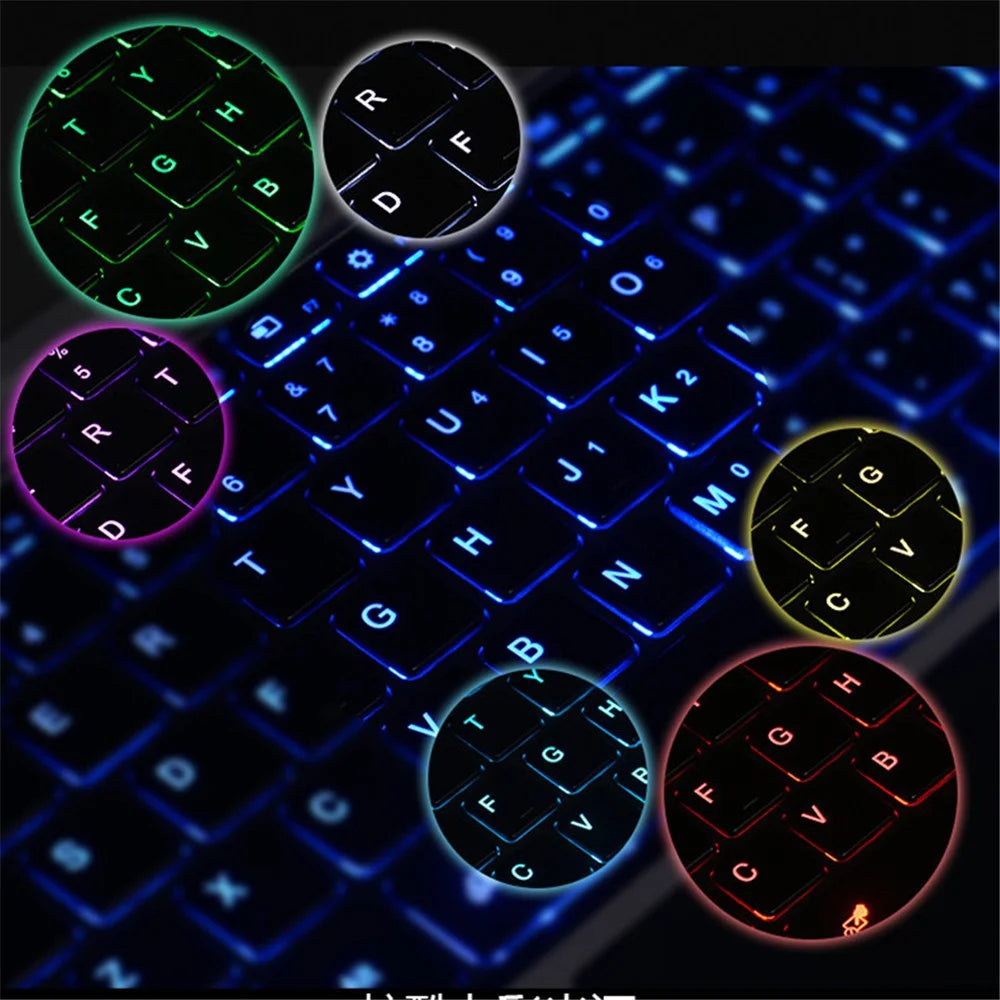 1089D for Microsoft Surface Pro 3 / 4 / 5 / 6 / 7 Colorful Backlight Laptop Magnetic Adsorption Bluetooth-compatible Wireless Keyboard with Touchpad - 7