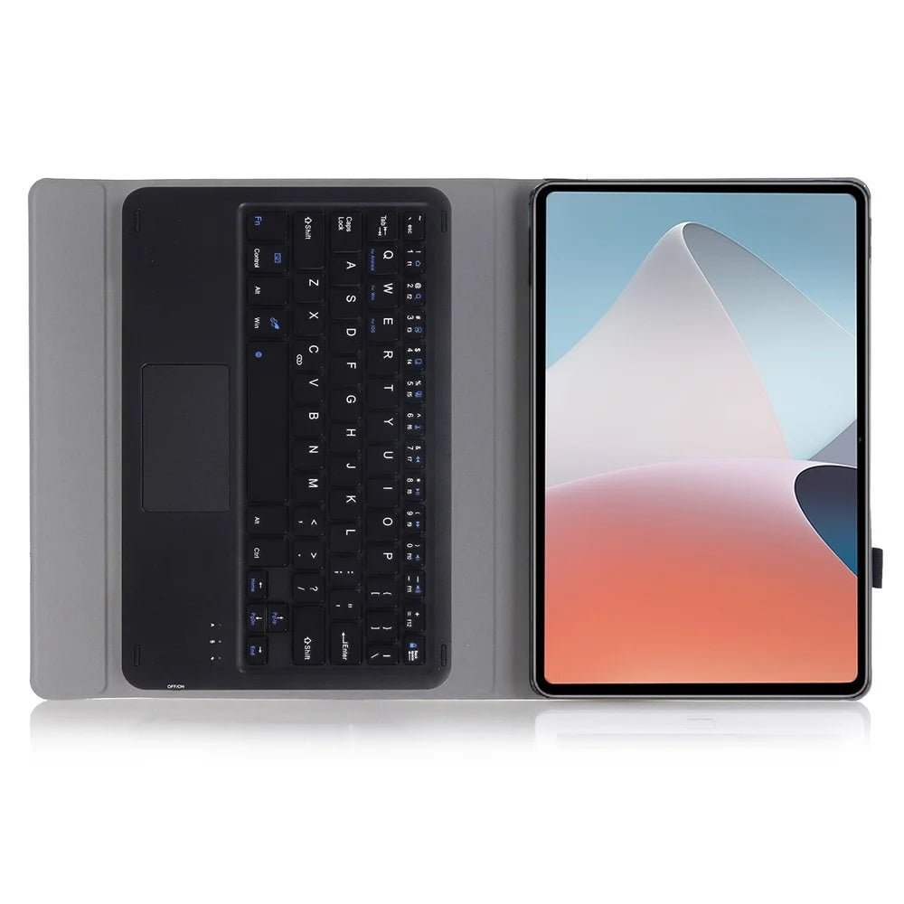 OP12-A For Oppo Pad Air 14-inch Shockproof Stand Case + Bluetooth-compatible Keyboard with Touchpad Protective Leather Folio Flip Cover - Black - 4