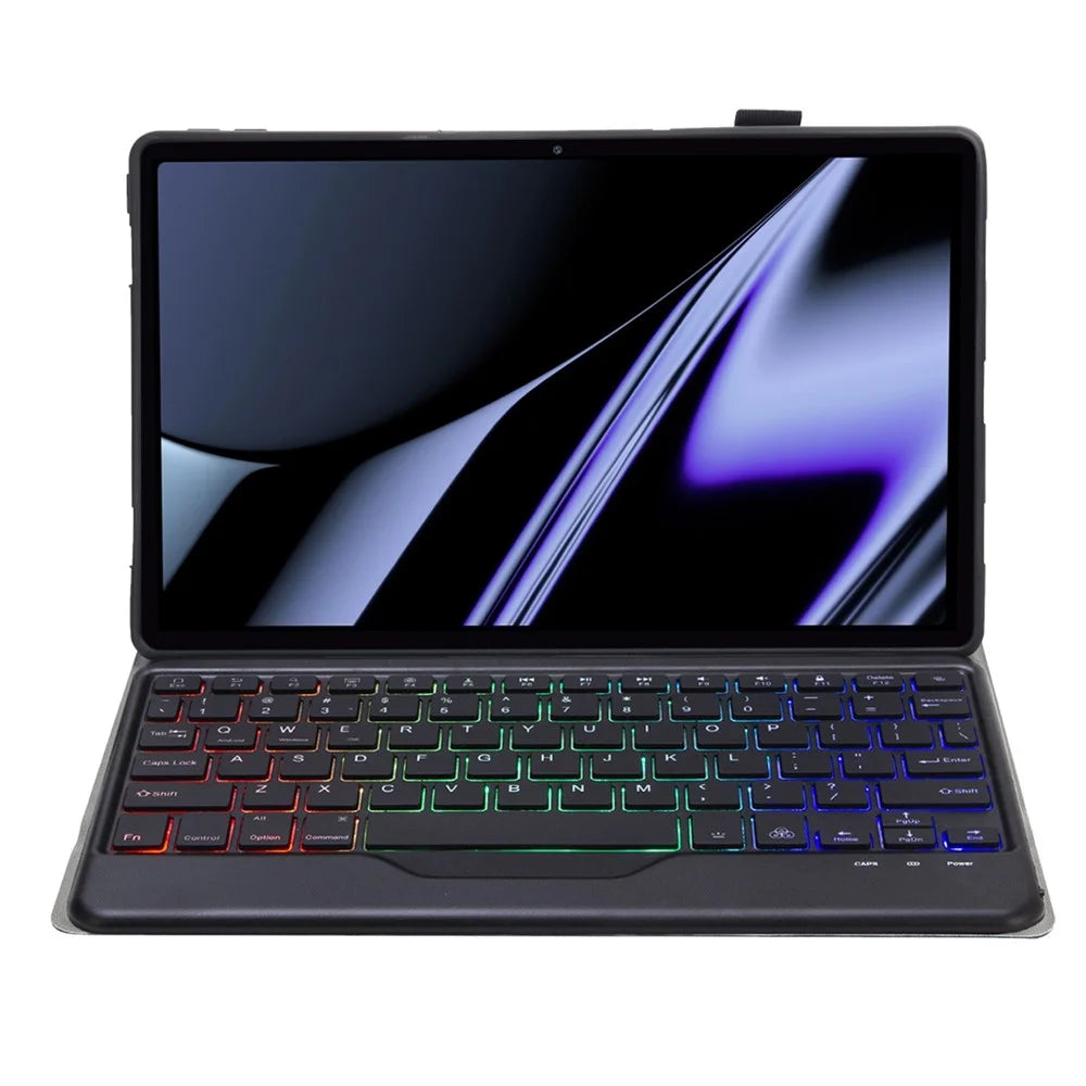 OP11-BS For Oppo Pad 11-inch Detachable Bluetooth-compatible Keyboard Case with 3-Color Backlit PU Leather+TPU Protective Cover - Black - 2