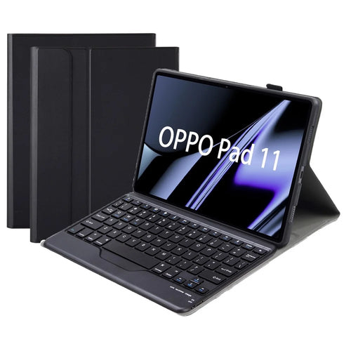 OP11-B For Oppo Pad 11-inch Scratch Resistant Case with Detachable Bluetooth-compatible Keyboard PU Leather+TPU Protective Cover - Black - 1