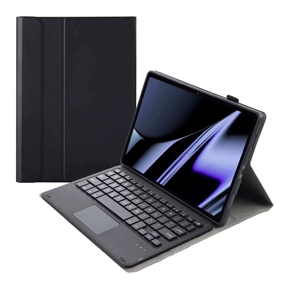 OP11-A For Oppo Pad 11-inch Shockproof Leather Case + Bluetooth-compatible Keyboard with TouchPad Anti-Fall Stand Cover - Black - 1