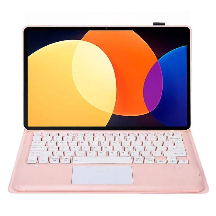 AH127-A For Honor Pad 8 Ultra-Thin Leather Tablet Stand Cover + Bluetooth-Compatible Keyboard with Touchpad - Pink - 2