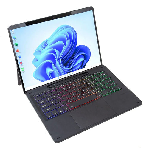 KF17S For Microsoft Surface Pro 8 / Pro X, Bluetooth-compatible Keyboard with TouchPad / Pencil Holder 3-Color Backlit Wireless Keyboard - 1