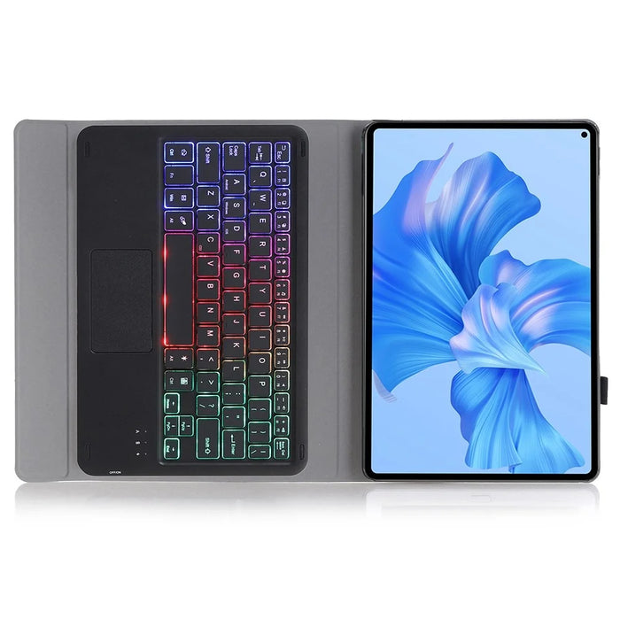 AHW12-AS For Huawei MatePad Pro 11 (2022) 3-Color Backlit Bluetooth-compatible Keyboard with TouchPad PU Leather+TPU Anti-Fall Case - Black - 4