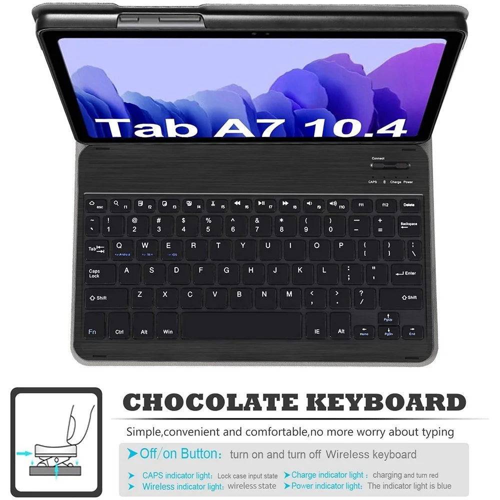 SK-T500 For Samsung Galaxy Tab A7 10.4 (2020) / (2022) SM-T500 / T505 / T505N / T507 Case with Keyboard PU Leather Wireless Keyboard Cover - 4