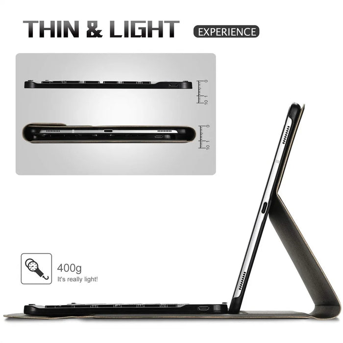 SK-T860 For Samsung Galaxy Tab S6 (SM-T860 / T865) Ultra-Thin Detachable Bluetooth-compatible Keyboard + PU Leather Shockproof Case with Magnetic Attach Pencil Holder - 5