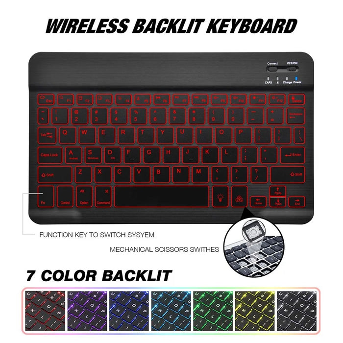 SK-T860D For Samsung Galaxy Tab S6 (SM-T860 / T865) Ultra-Thin 2 in 1 Removable Bluetooth-compatible Keyboard + PU Leather Anti-Fall Case with Magnetic Attach Pencil Holder - 3