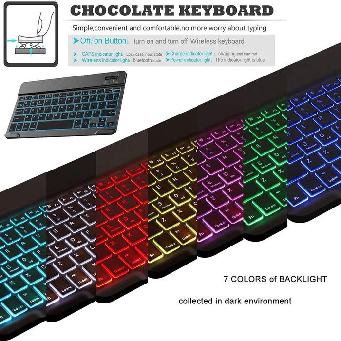 SK-T860D For Samsung Galaxy Tab S6 (SM-T860 / T865) Ultra-Thin 2 in 1 Removable Bluetooth-compatible Keyboard + PU Leather Anti-Fall Case with Magnetic Attach Pencil Holder - 4