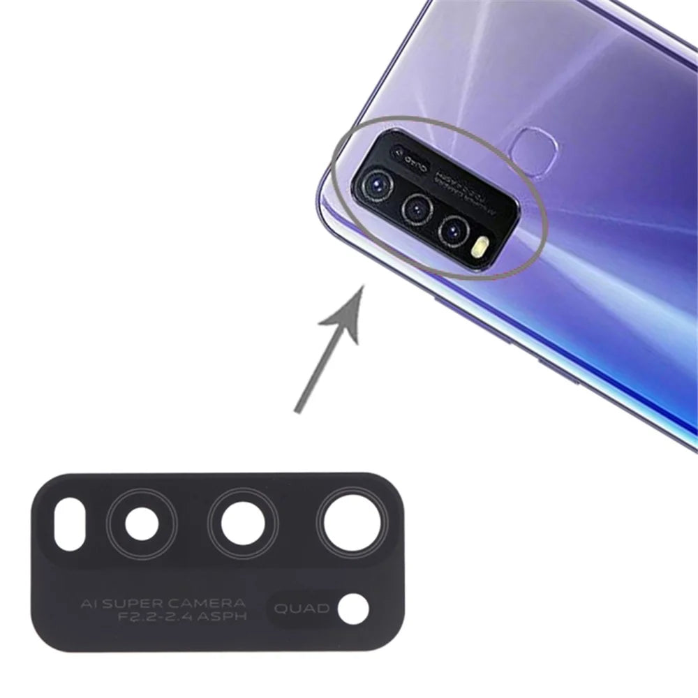 For vivo Y50 Rear Back Camera Lens Cover Replacement Part (without Logo) - Black - 4