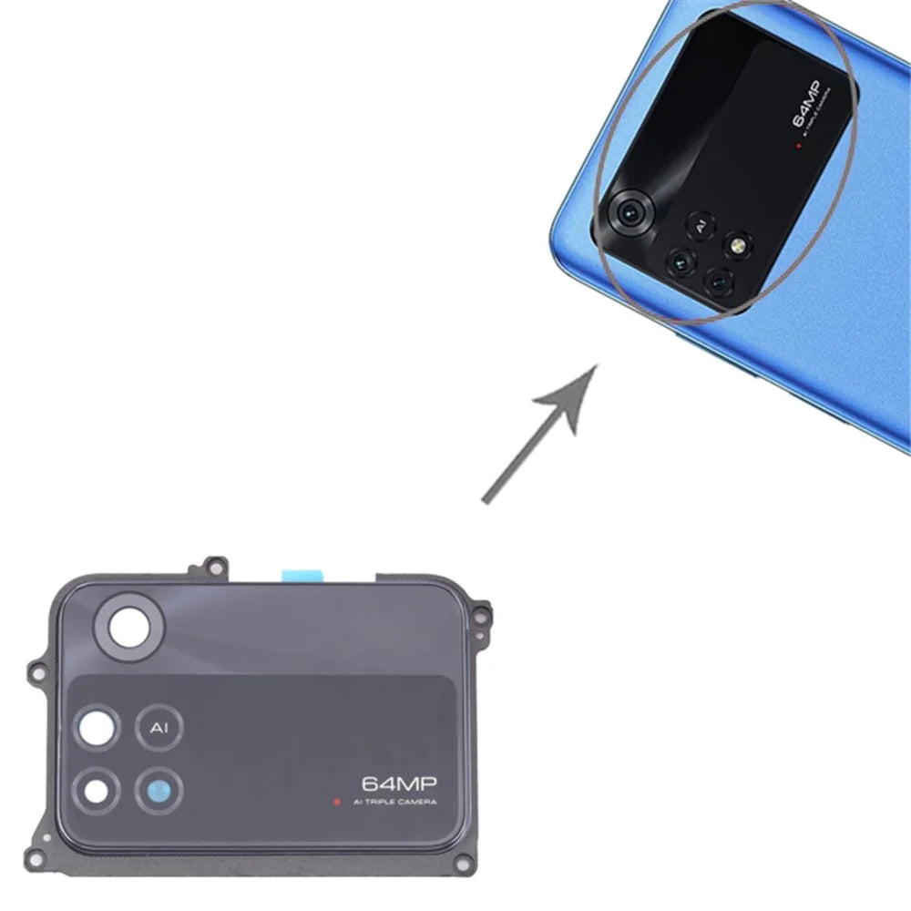 For Xiaomi Poco M4 Pro 4G OEM Back Camera Lens Holder Cover with Glass Part (without Logo) - 3