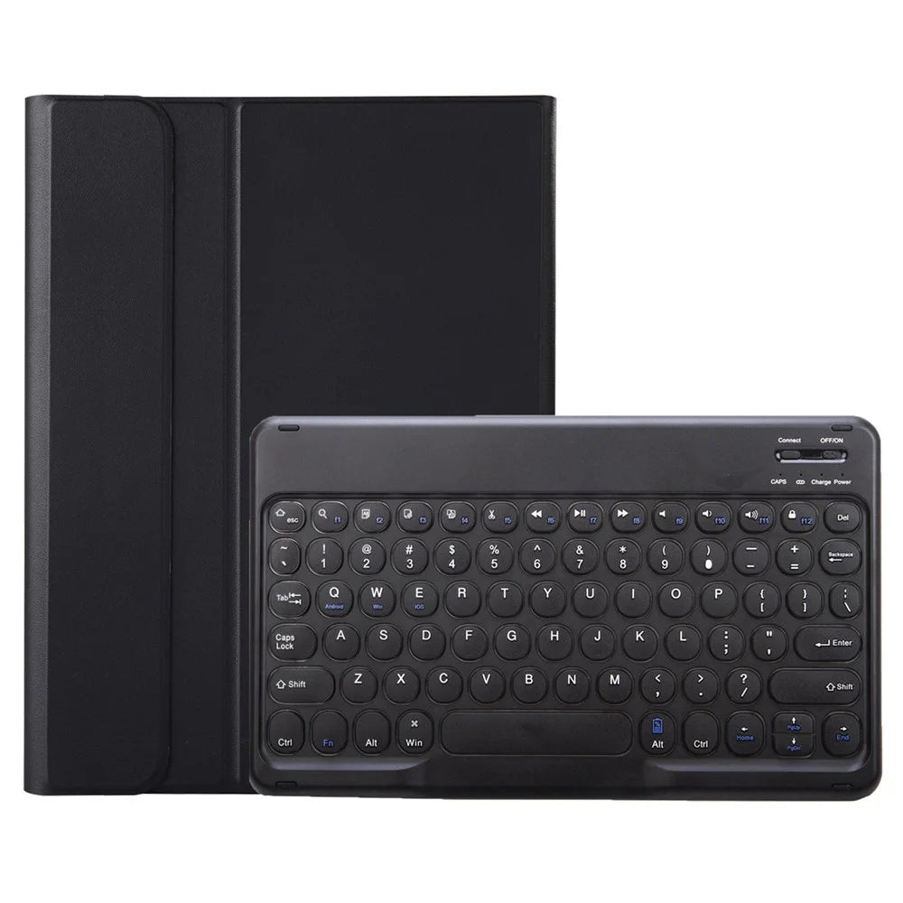 YT102B For iPad 10.2 (2019) / (2020) / (2021)  /  iPad Air 10.5 inch (2019)  /  iPad Pro 10.5-inch (2017) Shockproof Case with Bluetooth-compatible Keyboard Leather Cover with Pen Slot / Stand - Black - 2