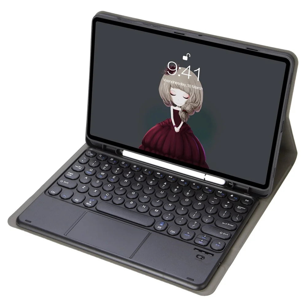 YT11B-A For iPad Air 11 (2026) / (2025) / (2024) / Air (2020) / (2022) / Pro 11 (2018) / (2020) / (2021) / (2022) Bluetooth-compatible Keyboard Case - Black - 1