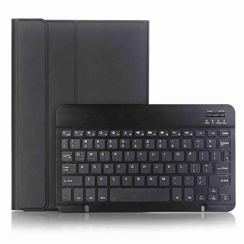 A10B for iPad (2025) / 10.9 (2022) Pen Slot Design Foldable Stand Leather + TPU Tablet Protective Cover with Bluetooth-Compatible Keyboard - Black - 1