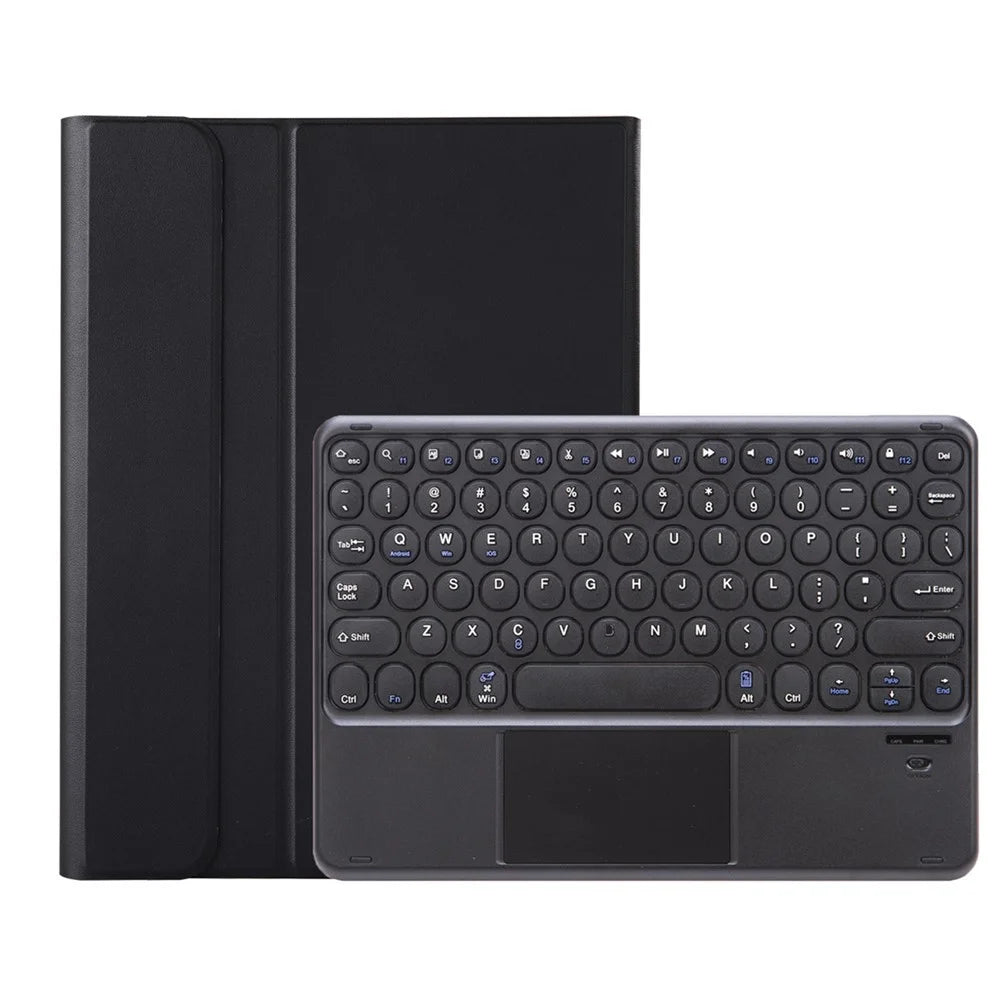 YA10B-A for iPad (2025) / 10.9 (2022) Leather + TPU Tablet Stylus Holder Protective Cover with Bluetooth-Compatible Keyboard - Black - 5