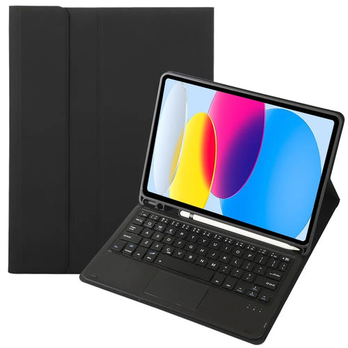 A10B-A For iPad (2025) / iPad 10.9 (2022) Detachable Bluetooth-Compatible Keyboard Case with Touchpad Pen Slot - Black - 1