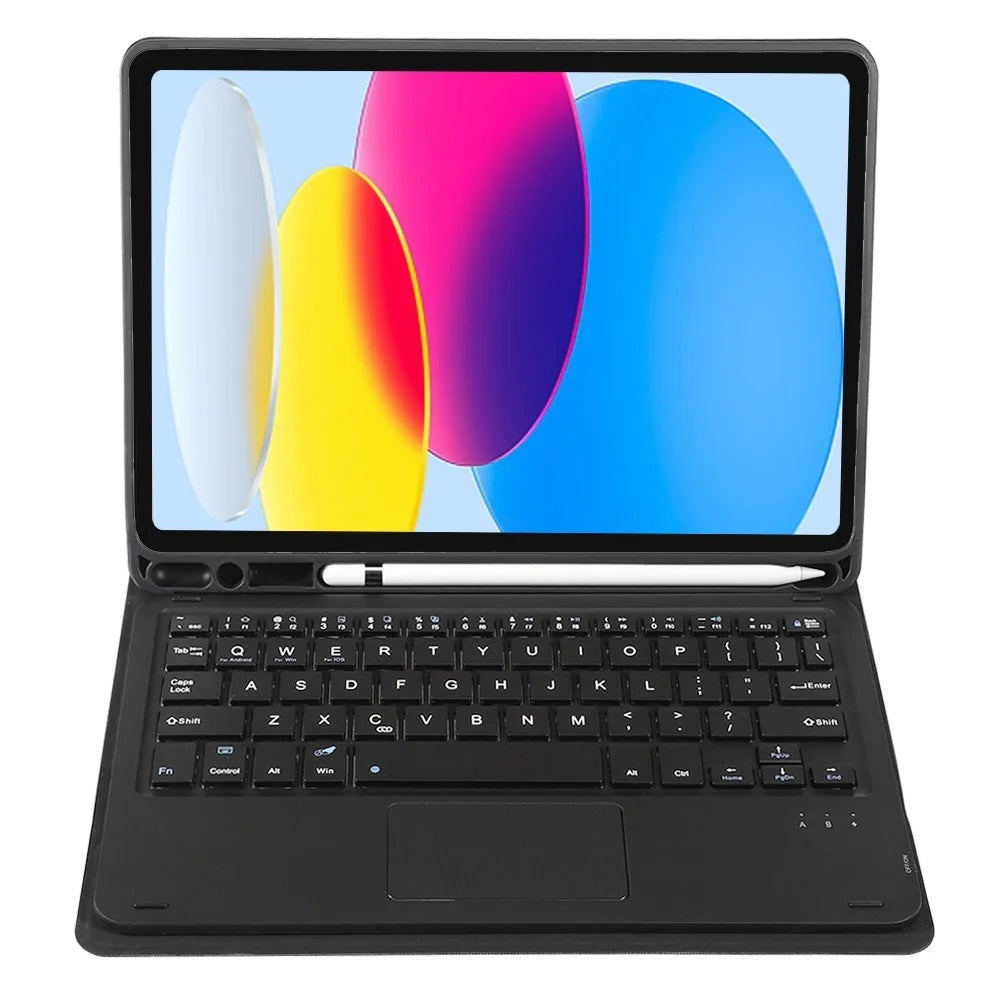 A10B-A For iPad (2025) / iPad 10.9 (2022) Detachable Bluetooth-Compatible Keyboard Case with Touchpad Pen Slot - Black - 2