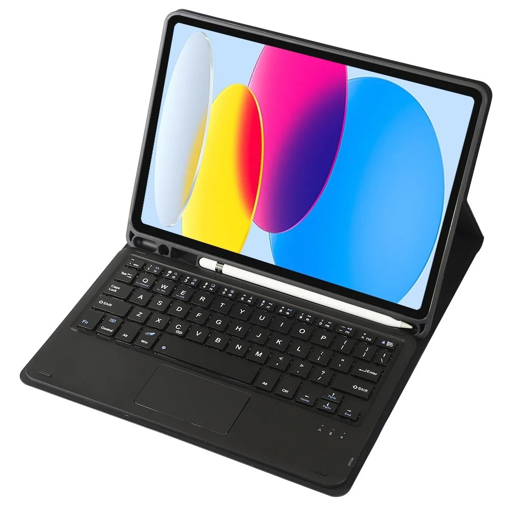 A10B-A For iPad (2025) / iPad 10.9 (2022) Detachable Bluetooth-Compatible Keyboard Case with Touchpad Pen Slot - Black - 3