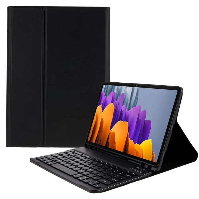 SK-T870 For Samsung Galaxy Tab S7 / S8 11-inch T870 / X700 / T875 Ultra-Thin Leather Tablet Stand Case with Detachable Bluetooth-compatible Keyboard - Black - 1