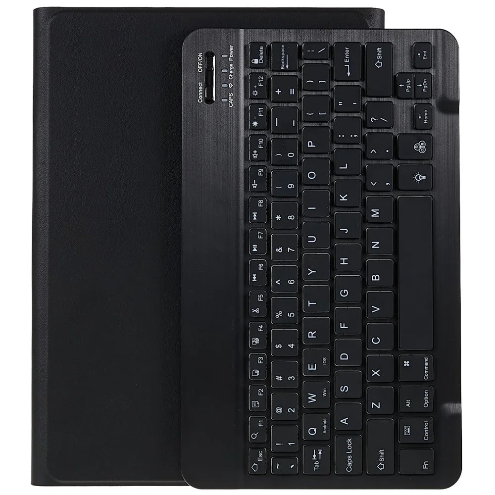 SK-T870 For Samsung Galaxy Tab S7 T870 / T875 / Tab S8 X700 Colorful Backlights Keyboard Case PU Leather Folio Stand Smart Cover with Removable Bluetooth-compatible Keyboard - Black - 6