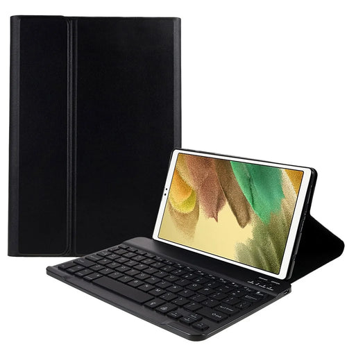 SK-T220 For Samsung Galaxy Tab A7 Lite 8.7-inch T225 / T220 Keyboard Leather Case Folio Stand Cover with 7-Color Backlight Bluetooth-compatible Keyboard - Black - 1