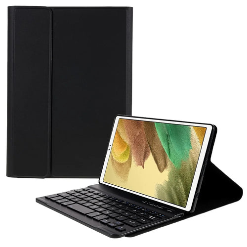 SK-T220 For Samsung Galaxy Tab A7 Lite 8.7-inch T225 / T220 Ultra-thin Shockproof PU Leather Tablet Stand Cover with Detachable Bluetooth-compatible Keyboard (No Pen Slot) - Black - 1