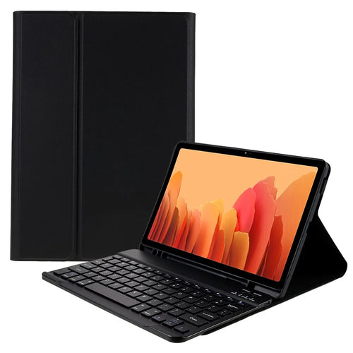 SK-T500 For Samsung Galaxy Tab A7 10.4 (2020) / (2022) T500 / T505 PU Leather Stand Tablet Cover Bluetooth-compatible Keyboard - Black - 1