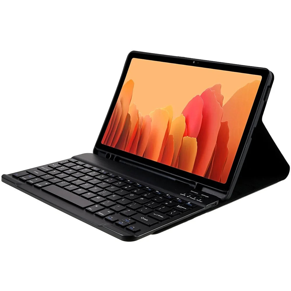 SK-T500 For Samsung Galaxy Tab A7 10.4 (2020) / (2022) T500 / T505 PU Leather Stand Tablet Cover Bluetooth-compatible Keyboard - Black - 6