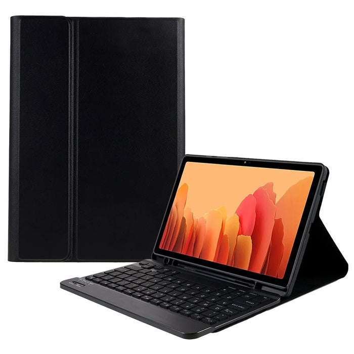 SK-T500 For Samsung Galaxy Tab A7 10.4 (2020) / (2022) T500 / T505 Keyboard Protective Tablet Case PU Leather Folio Stand Cover - Black - 1