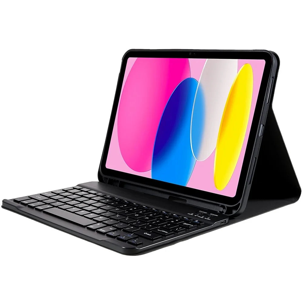 SK-1099 For iPad (2025) / 10.9 (2022) PU Leather Tablet Stand Cover Bluetooth-Compatible Keyboard - Black - 6