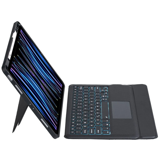 A129-AS for iPad Pro 12.9-inch (2018) / (2020) / (2021) / (2022) Backlit Touchpad Keyboard Case Pen Holder PU Leather Kickstand Cover with Detachable Bluetooth-compatible Keyboard - 3