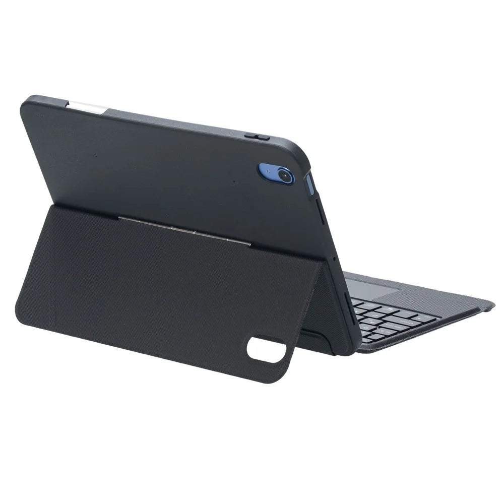 T10-AS for iPad (2025) / 10.9 (2022) Backlit Touchpad Bluetooth-Compatible Keyboard Leather Case Pen Slot Kickstand Tablet Case - 4