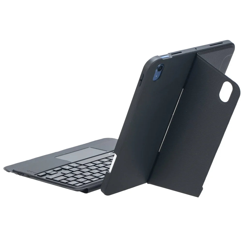 T10-AS for iPad (2025) / 10.9 (2022) Backlit Touchpad Bluetooth-Compatible Keyboard Leather Case Pen Slot Kickstand Tablet Case - 6