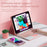 TP-1099 For iPad (2025) / 10.9 (2022) Wireless Keyboard Case with Mouse, PU Leather Folio Flip Cover Bluetooth-Compatible Keyboard Case - Pink - 7