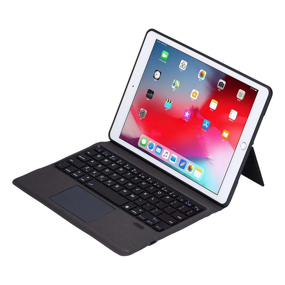 TP-1092 For iPad 10.2 (2021) / (2020) / (2019) / iPad Pro 10.5-inch (2017) / iPad Air 10.5 inch (2019) Bluetooth-compatible Keyboard with TouchPad PU Leather Stand Folio Full Protection Case Cover - 2