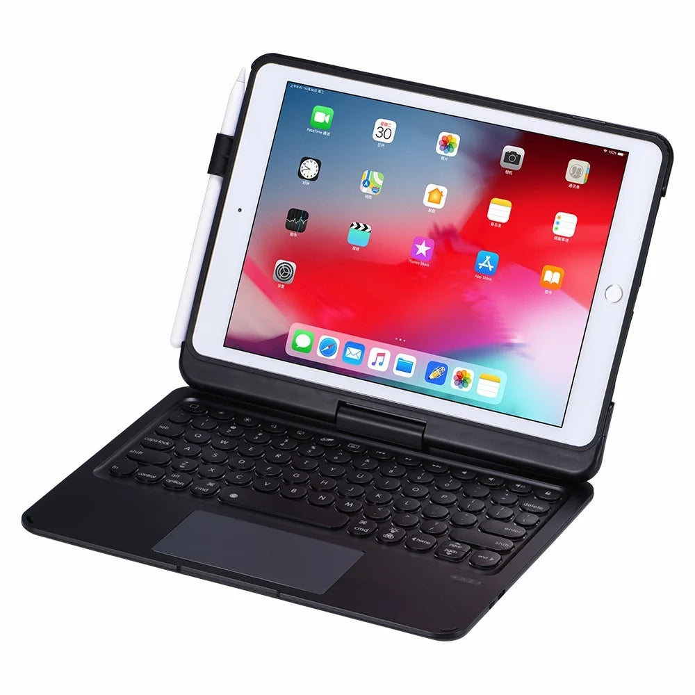 Q7 For iPad Air 10.5 inch (2019) / iPad Pro 10.5-inch (2017) / iPad 10.2 (2019) / (2020) / (2021) Portable Bluetooth-compatible Keyboard Case with 7-Color Backlit, 360-Degree Rotating Shockproof Case - 2