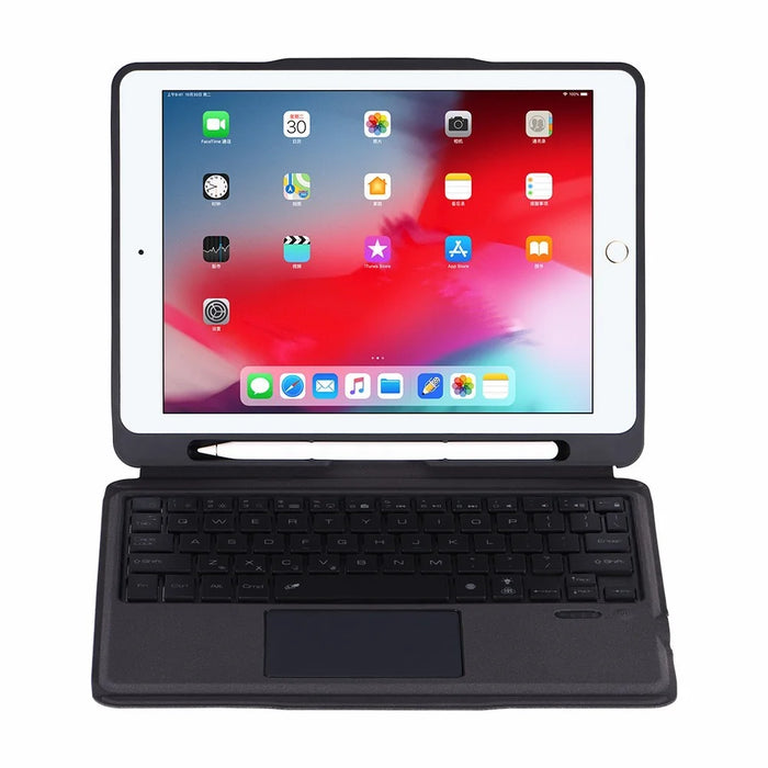 T205D For iPad Air 2 / iPad Pro 9.7 inch (2016) / iPad 9.7-inch (2017) / (2018) 7-Color Backlit Bluetooth-compatible Keyboard + Protective Case, Detachable Wireless Keyboard Case - 5