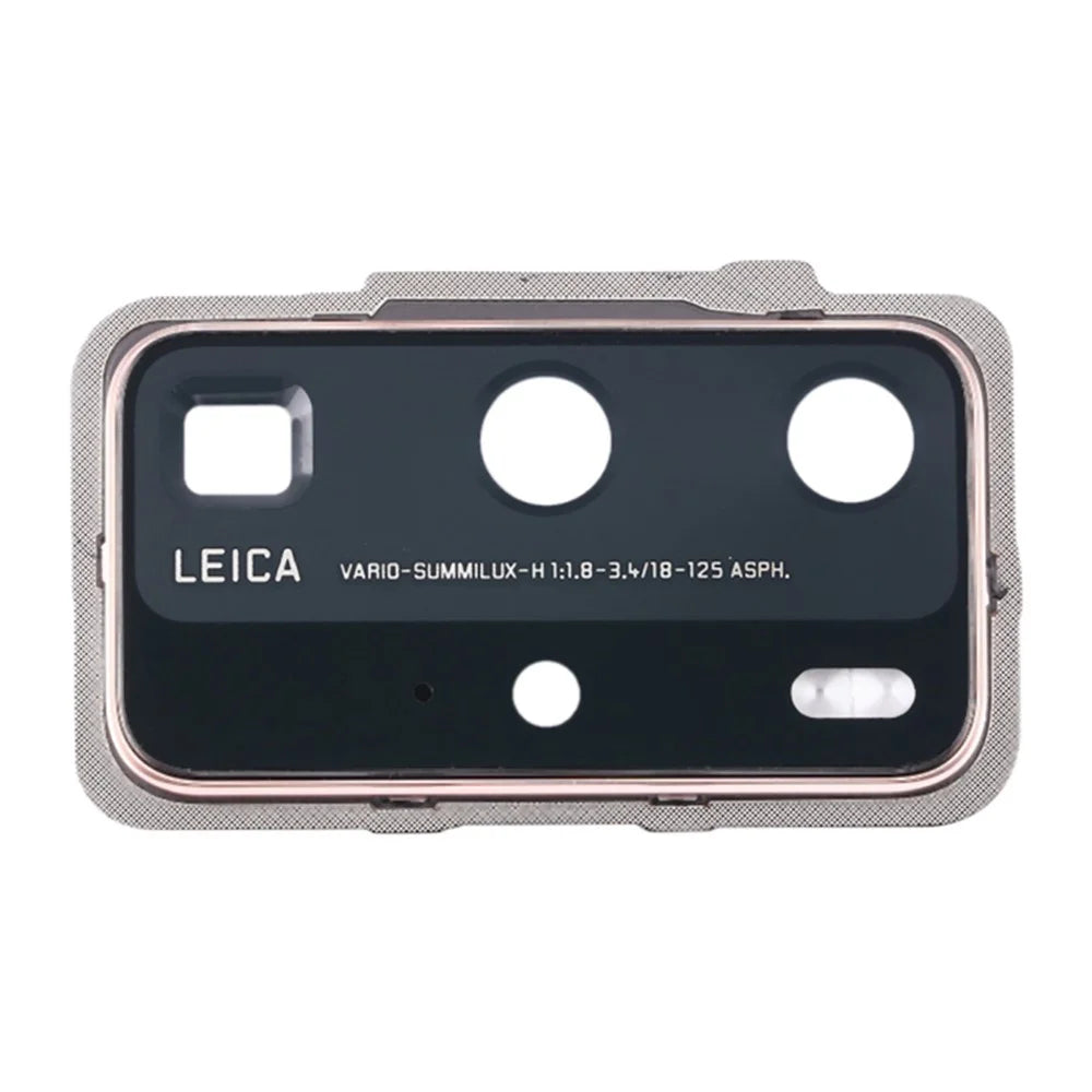 For Huawei P40 Pro OEM Back Camera Lens Holder Cover with Glass Part (without Logo) - Gold - 3