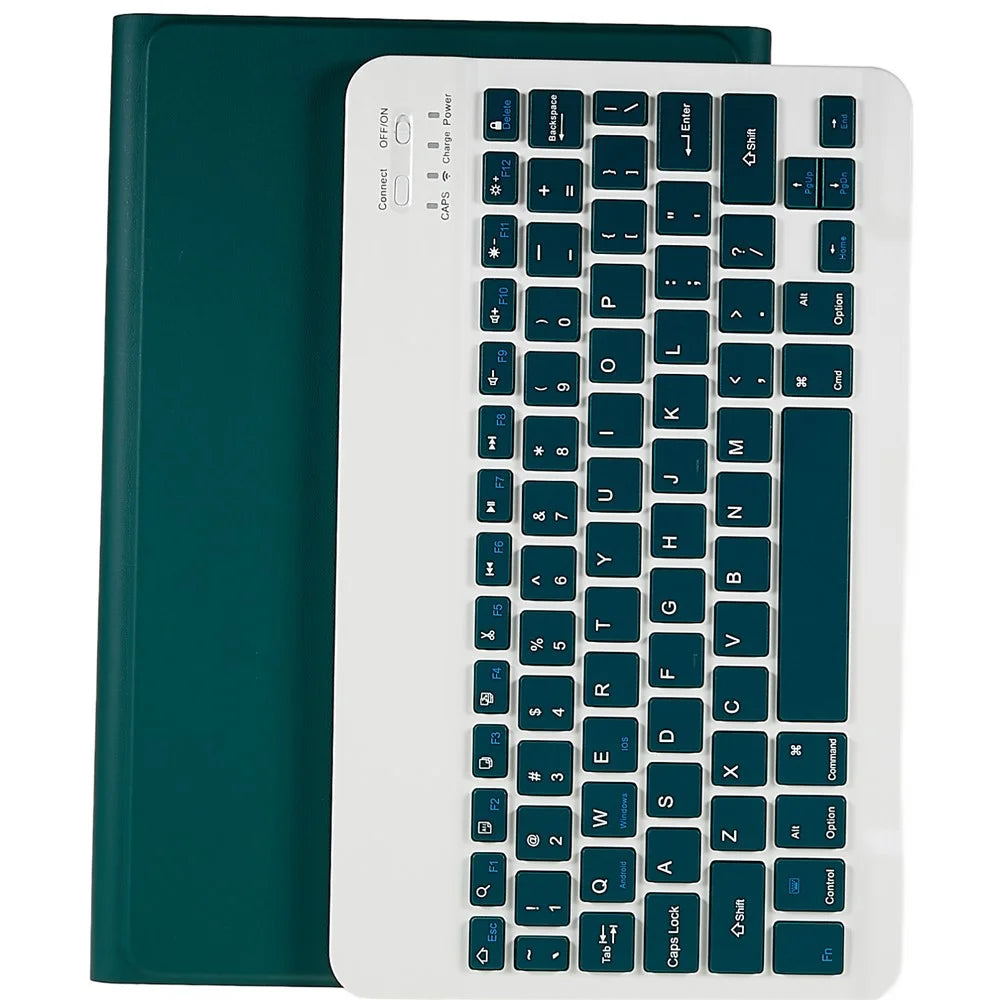 For Lenovo Tab M10 Plus (3rd Gen) / Xiaoxin Pad 2022 10.6 inch PU Leather Shockproof Tablet Case Stand Anti-scratch Cover with Bluetooth-compatible Keyboard - Midnight Green - 5