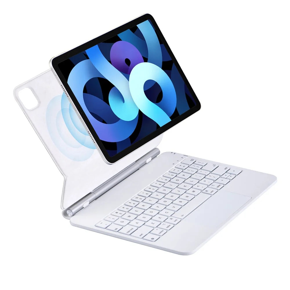 X7 For iPad Air 11 (2026) / (2025) / (2024) / Air (2020) (2022) / Pro 11 (2018) / (2020) / (2021) / (2022) Bluetooth-Compatible Keyboard Case - White - 4