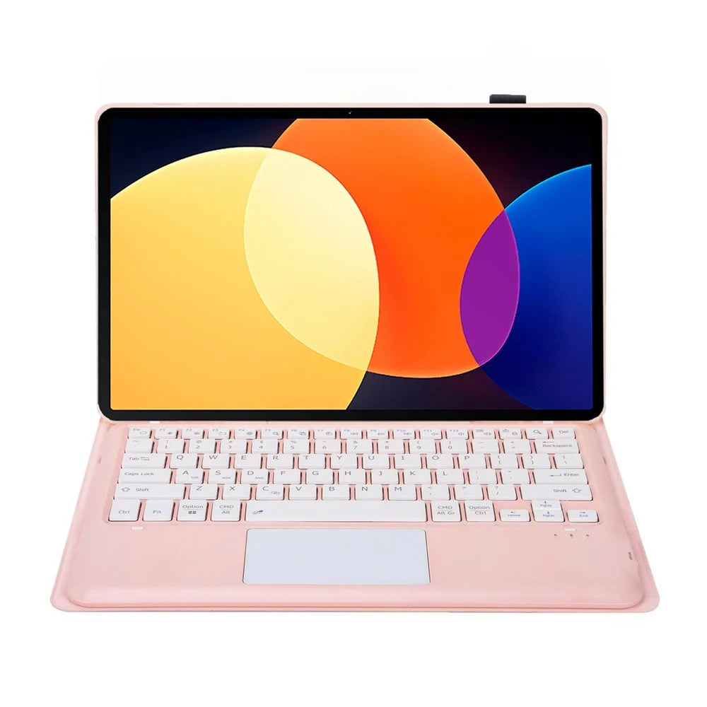 AHV8-A For Honor Pad V8 Pro 12.1-inch Slim Combo Case with Detachable Bluetooth-compatible Keyboard, Multi-Touch Trackpad PU Leather+TPU Stand Cover - Pink - 3