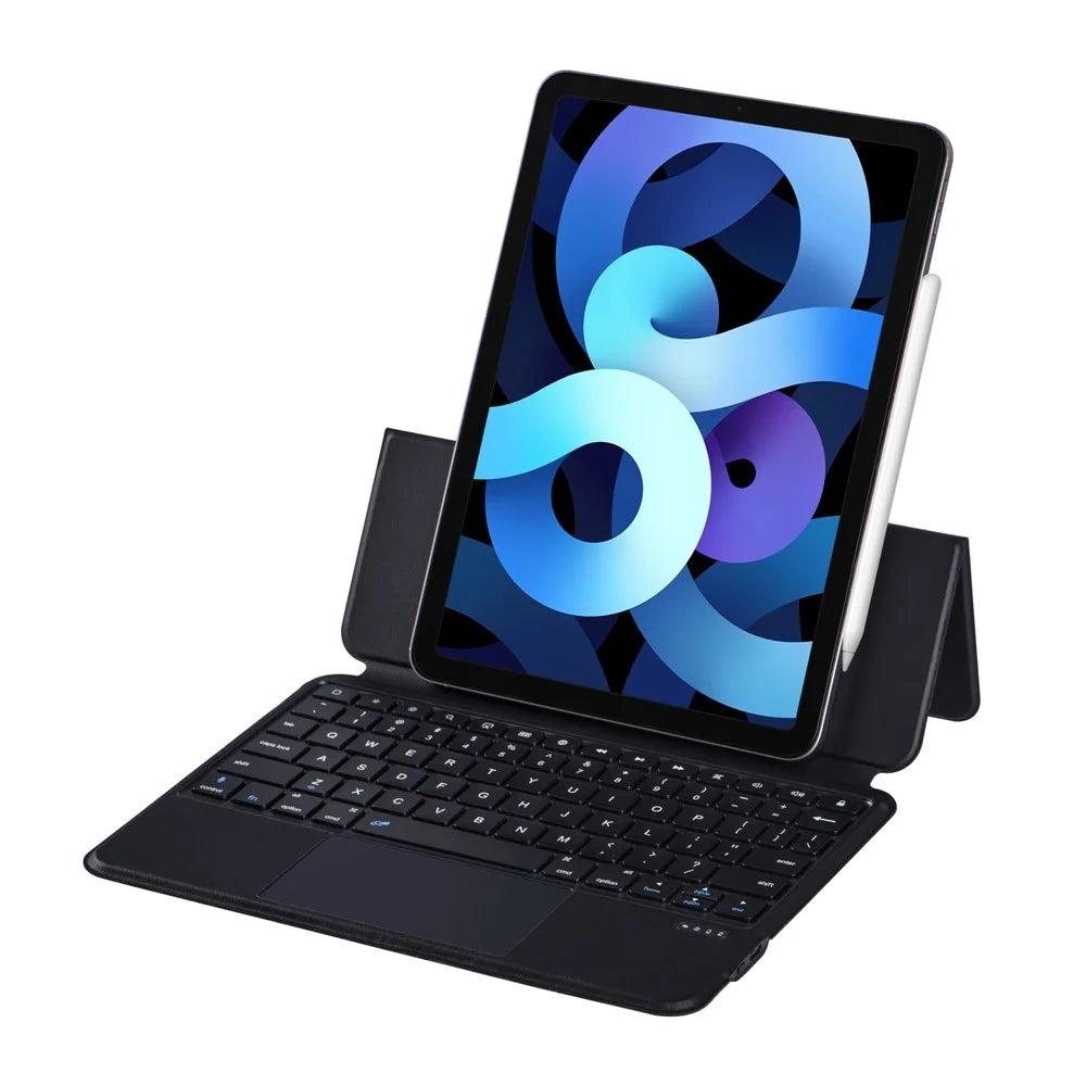 3125-6 For iPad Air (2020) / (2022) / Pro 11 (2022) / (2021) / (2020) / (2018) Bluetooth-Compatible Keyboard Case - Black - 3